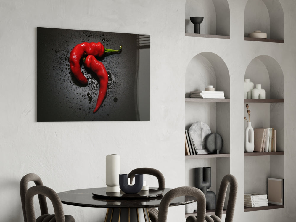 Red Pepper panel adding bold accent to a dining area