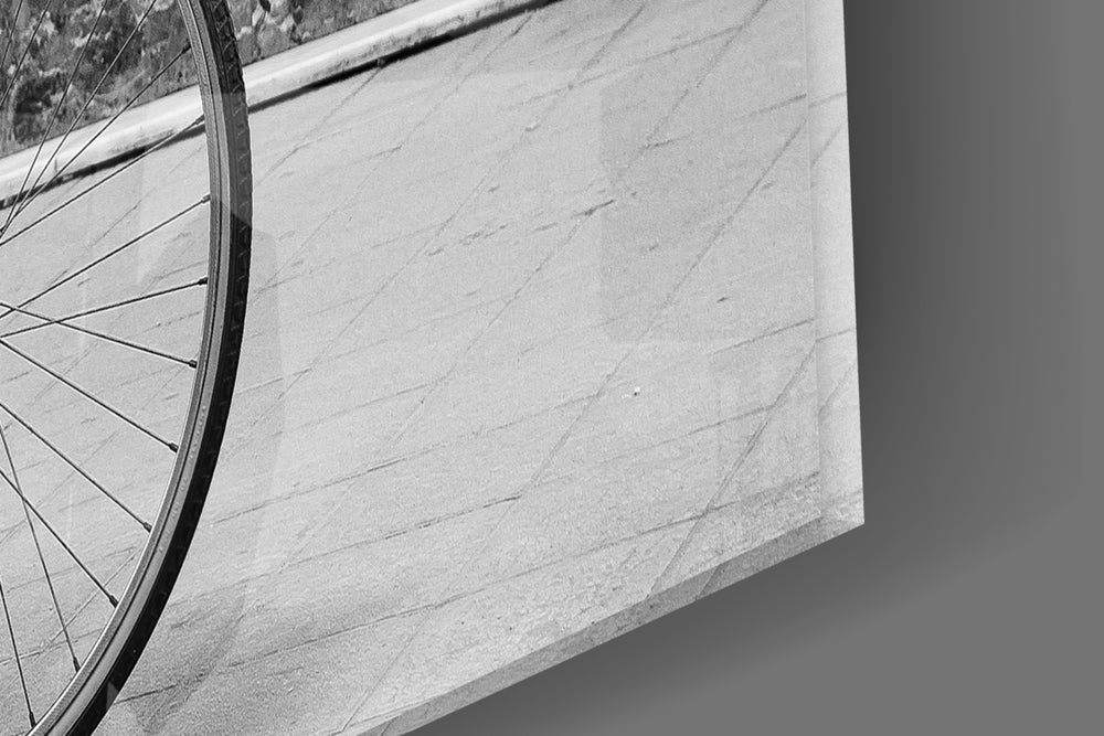 Bicycle artwork anchoring a study with European palette