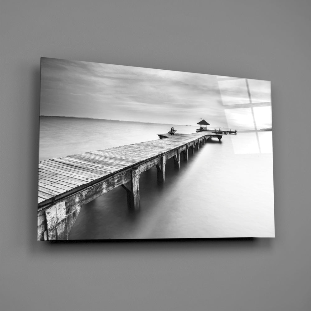 Monochrome pier panel bringing serene calm to a contemporary living space