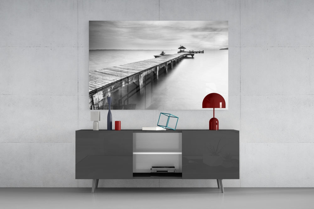 Dock panel catching soft light to reveal its silken water