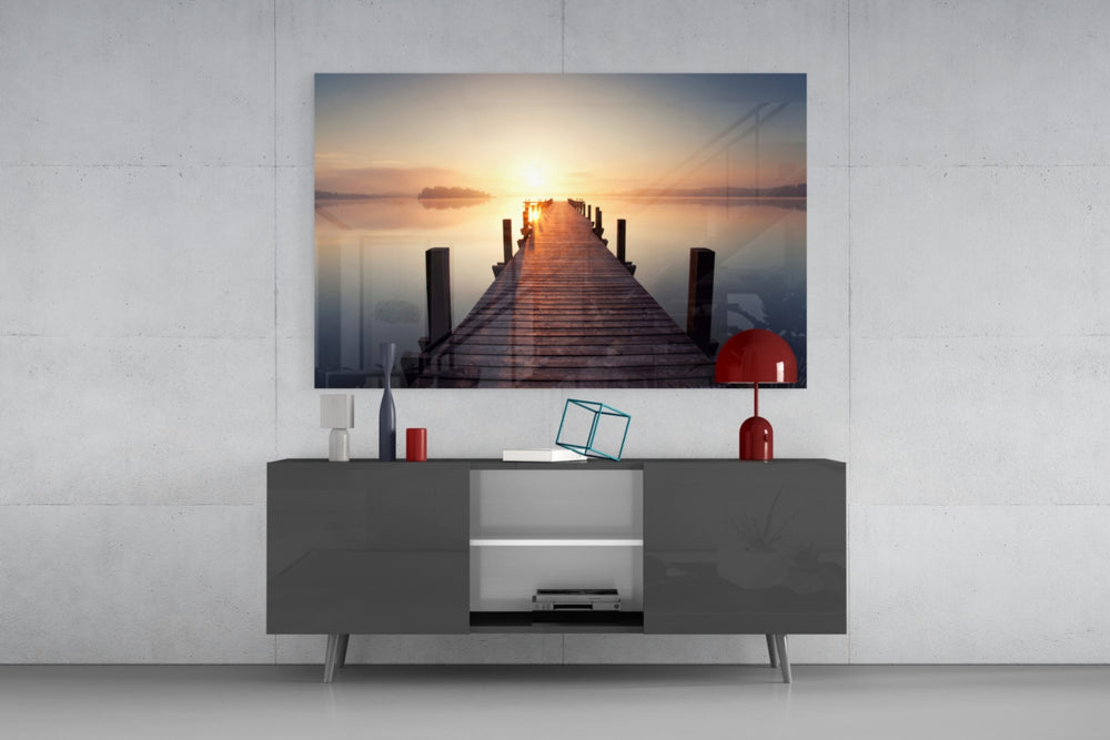 Dock panel catching warm light to reveal its dawn gradient