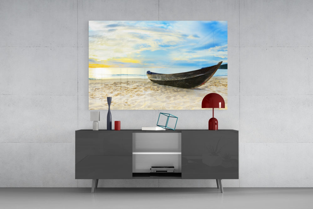 Beach panel catching soft light to reveal its driftwood texture