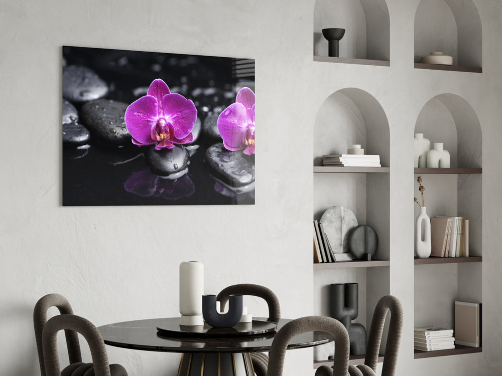 Orchid panel adding serene warmth to a bedroom