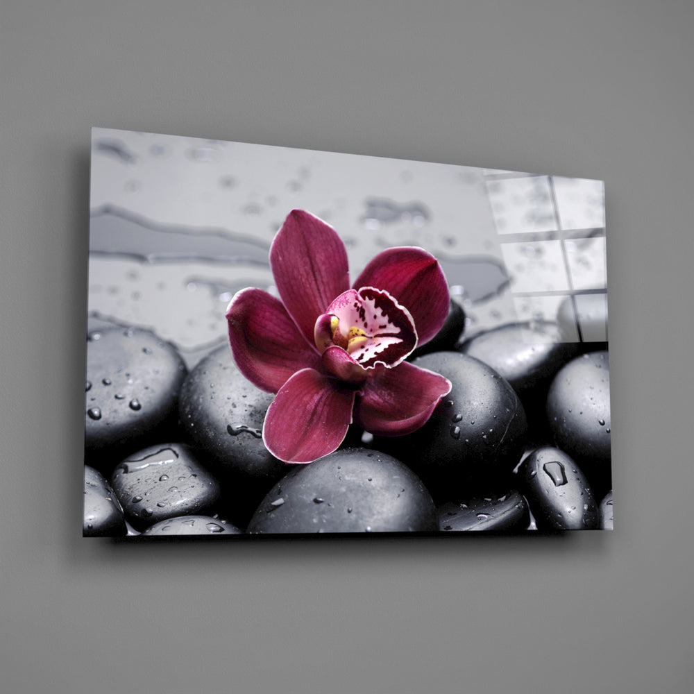 Wine orchid spa panel bringing luxe calm to a contemporary living space