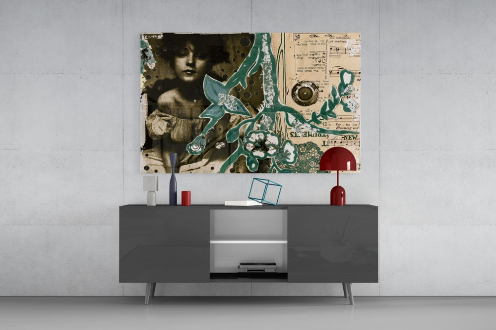 Abstract panel catching soft light to reveal its sepia tones