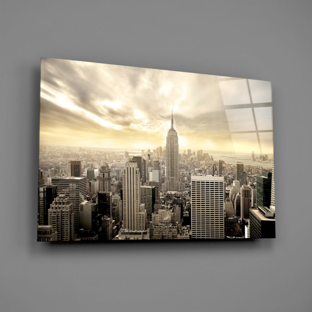 NYC skyline panel bringing metropolitan mood to a contemporary living space