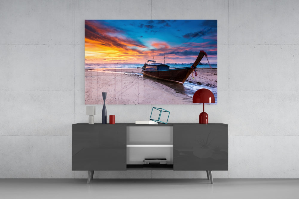 Red Sky panel catching warm light to reveal its blazing horizon