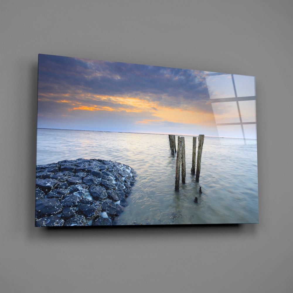 Pastel coastal panel bringing pastel calm to a contemporary living space