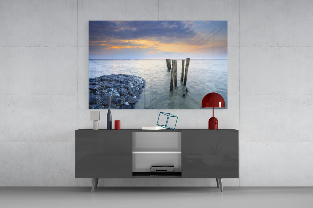 Sunset panel catching soft light to reveal its pastel sky