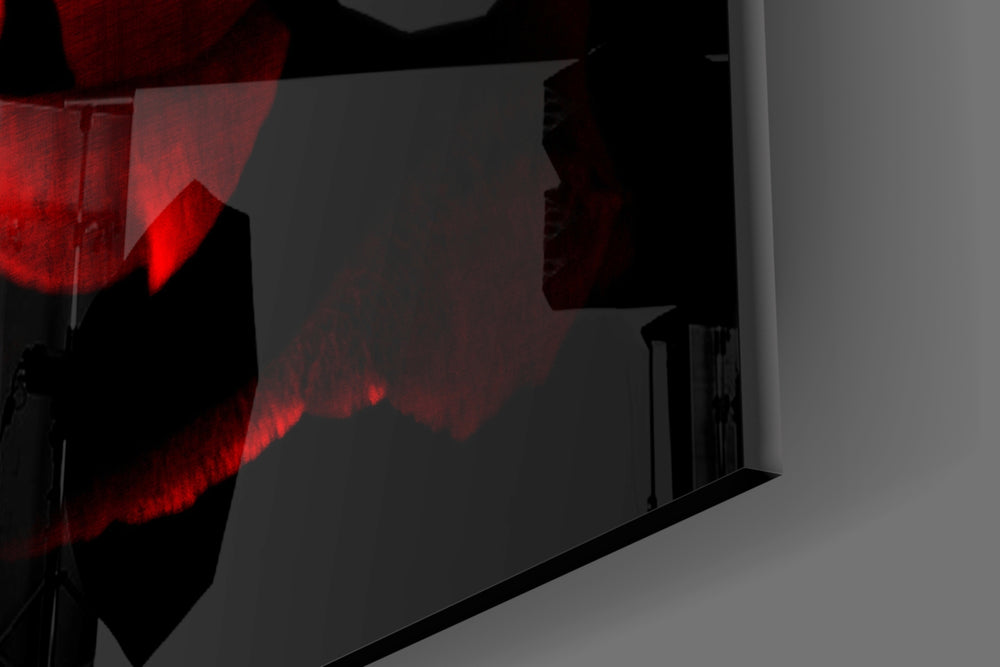 Red Rose artwork anchoring a hallway with romantic palette