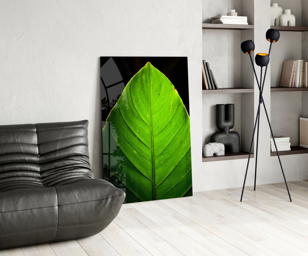 Green Leaf panel adding spa energy to a bathroom