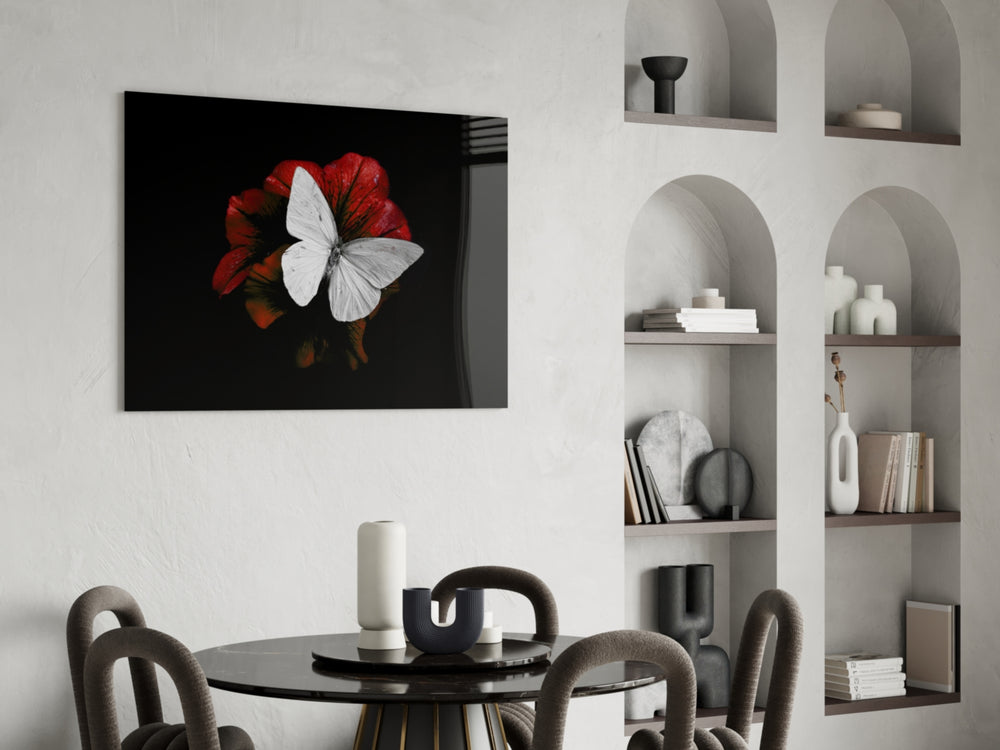Butterfly panel adding romantic grace to a dressing area