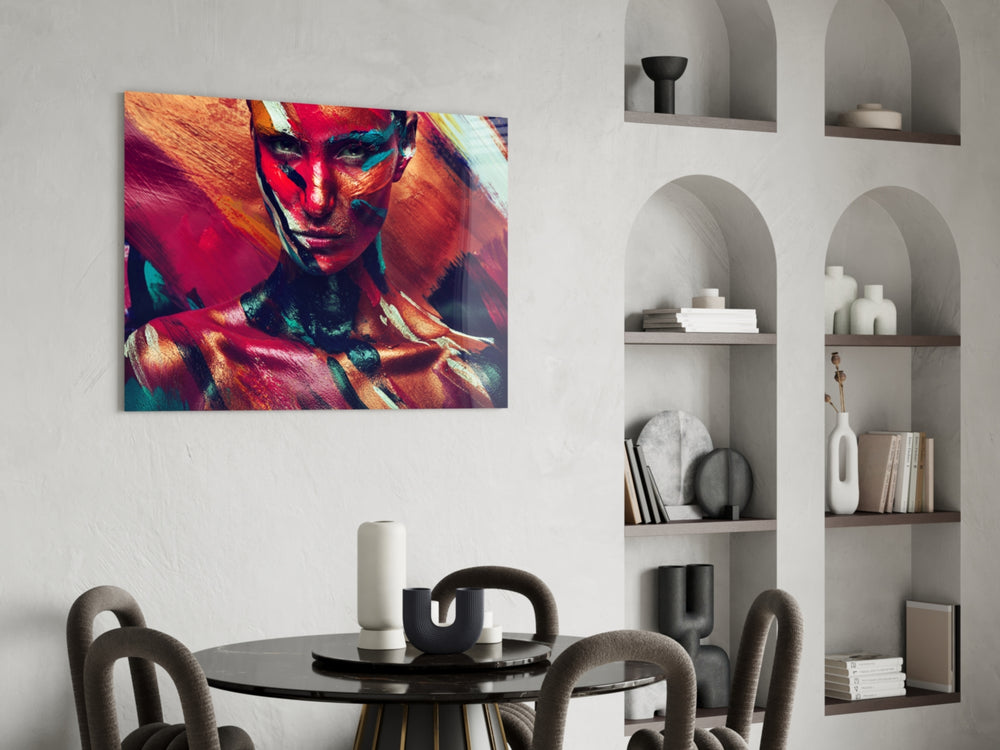 Female Portrait 5 panel adding editorial energy to a lounge