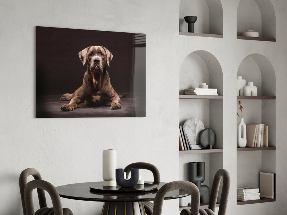 Dog panel adding home-protector mood to a study