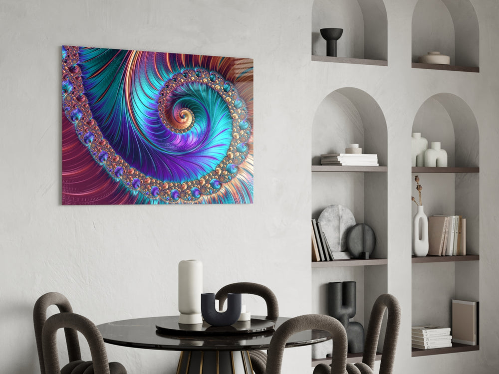 Abstract panel adding baroque mood to a dressing area