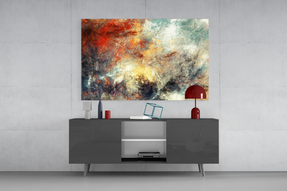 Abstract panel catching warm light to reveal its atmospheric depth