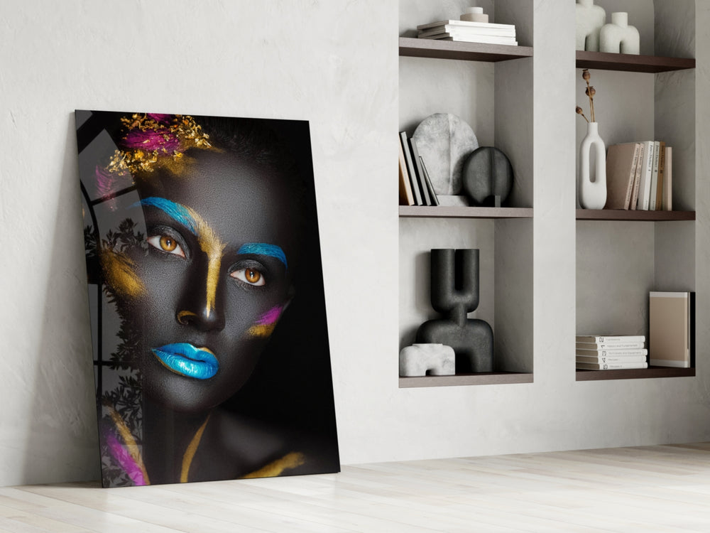 Woman Portrait 8 glass print enhancing a creative studio wall