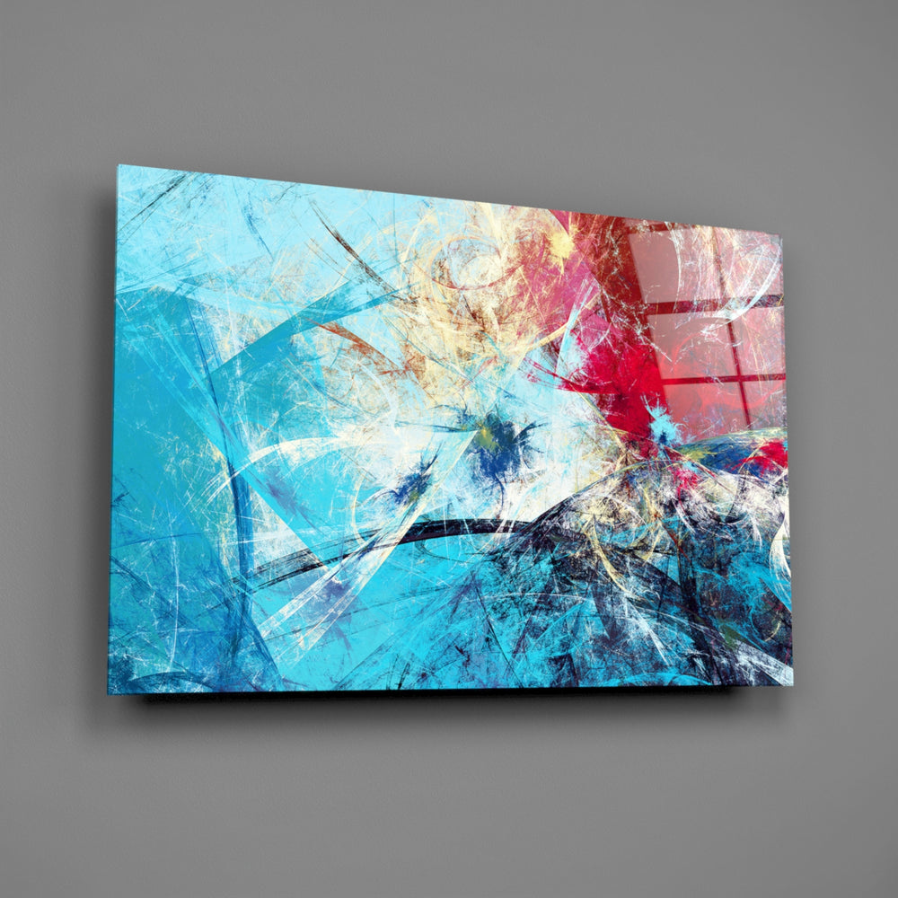 Color-burst abstract panel bringing contemporary energy to a contemporary living space