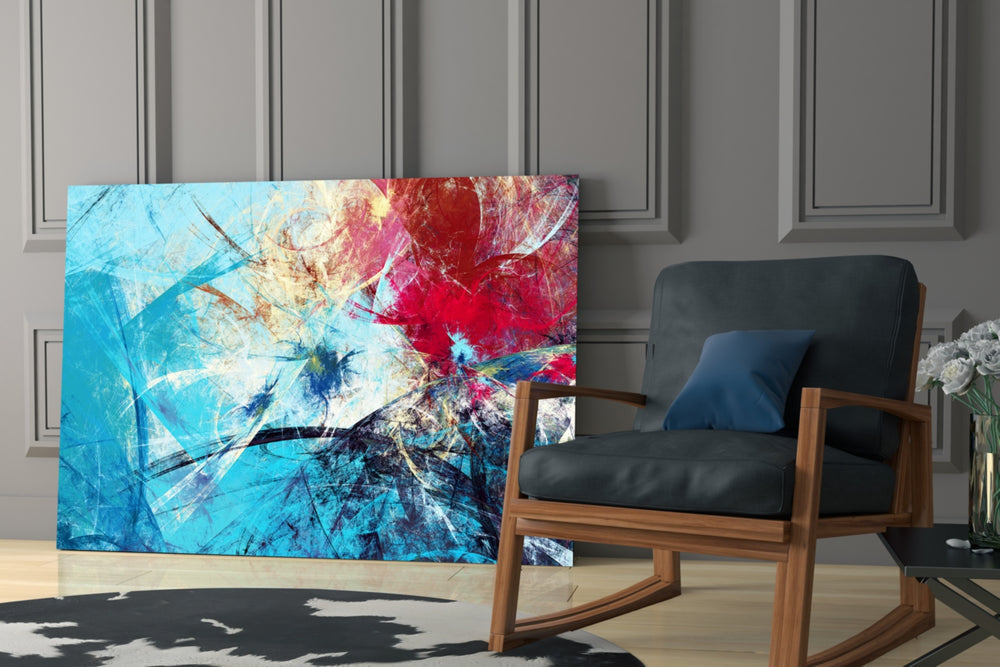 Abstract 4 glass print enhancing a hallway with painterly drama