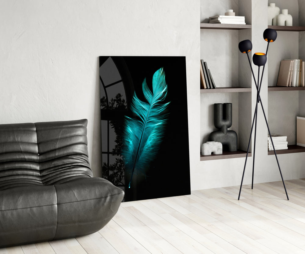 Green Feather panel adding spa energy to a bathroom