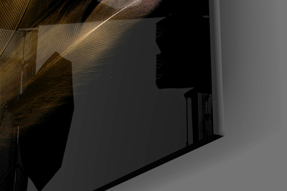 Tan Feather artwork anchoring a neutral-palette study