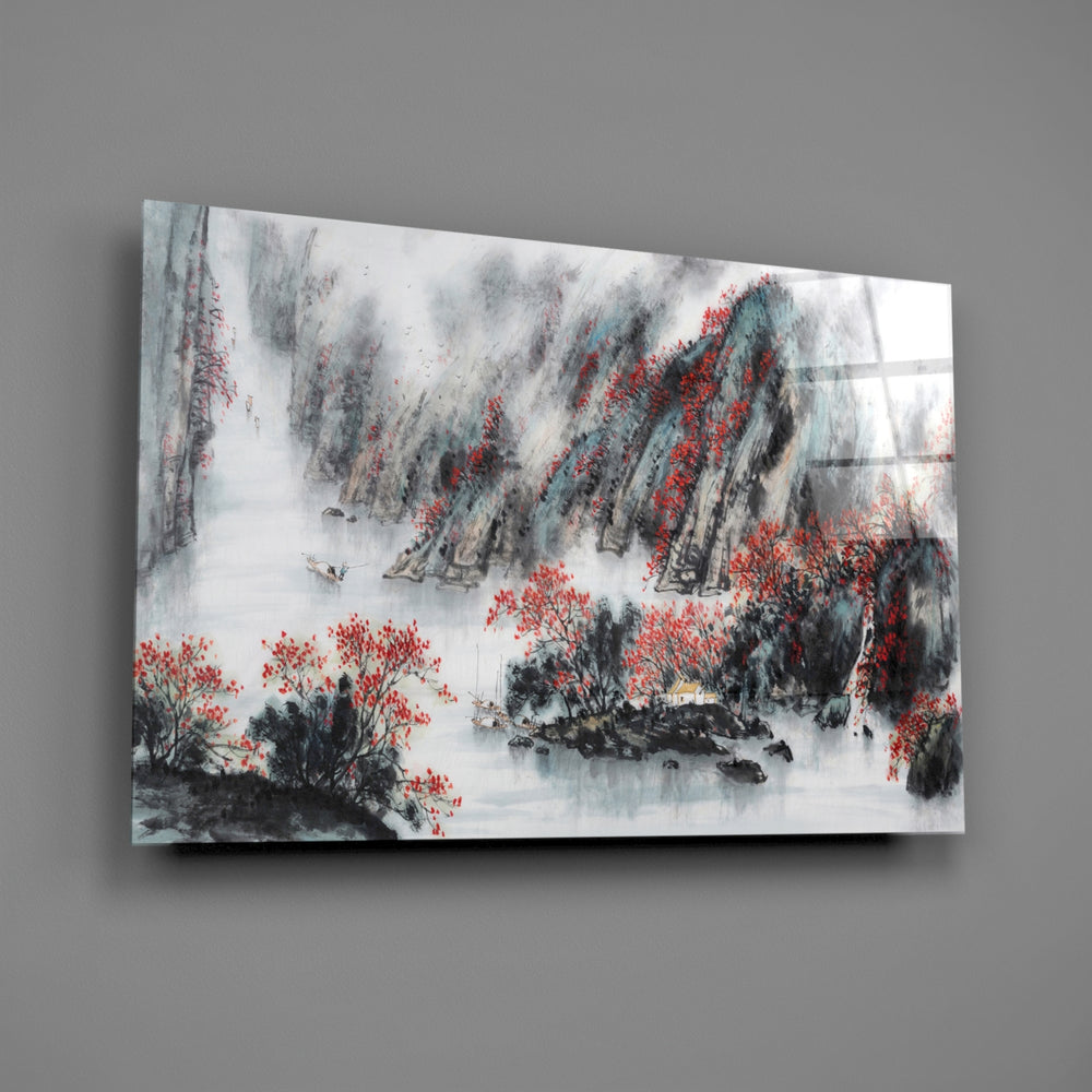Shan shui ink landscape panel bringing literati grace to a contemporary living space