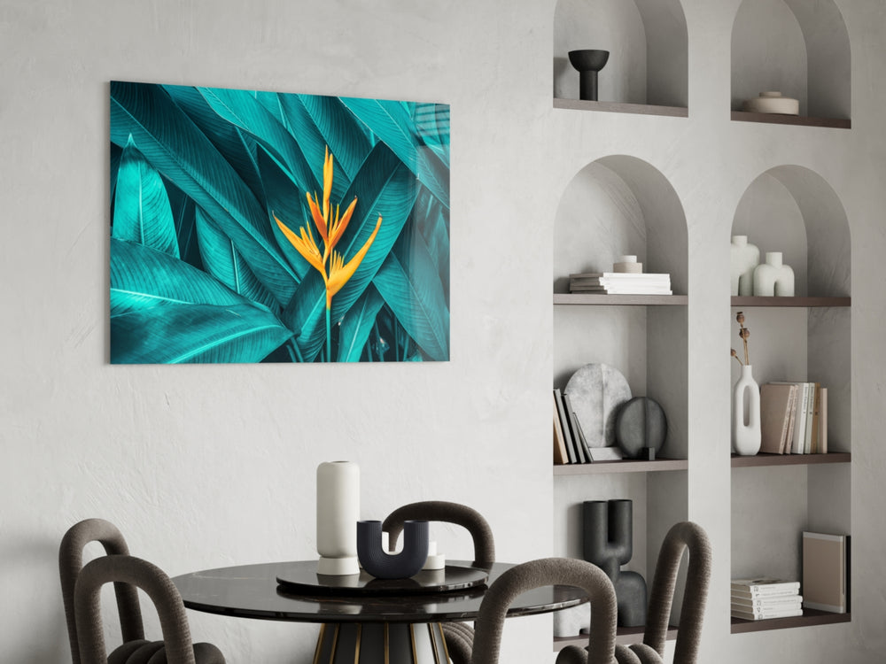 Tropical Leaf 3 panel adding tropical mood to a dining area