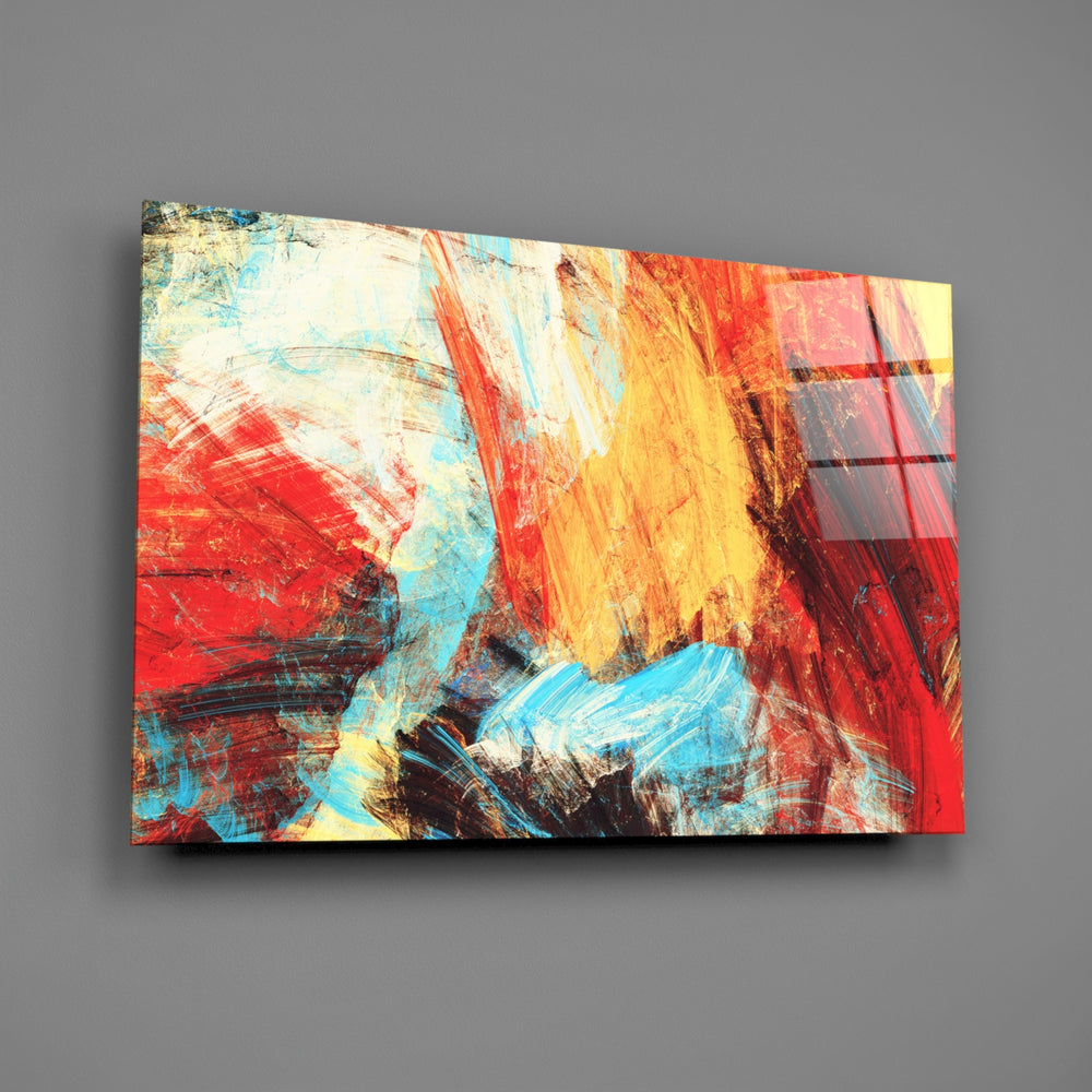 Gestural oil panel bringing painterly drama to a contemporary living space