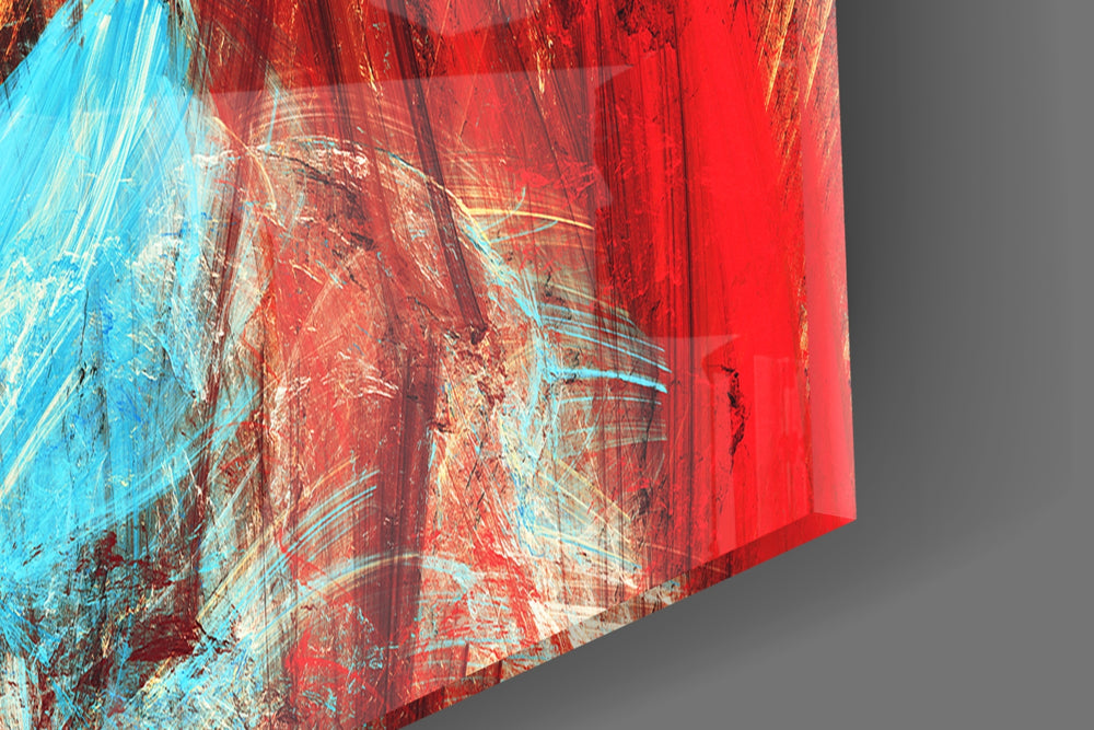 Abstract 3 artwork anchoring a hallway with painterly palette