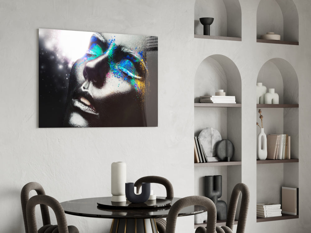 Female Portrait 10 panel adding cosmic energy to a lounge