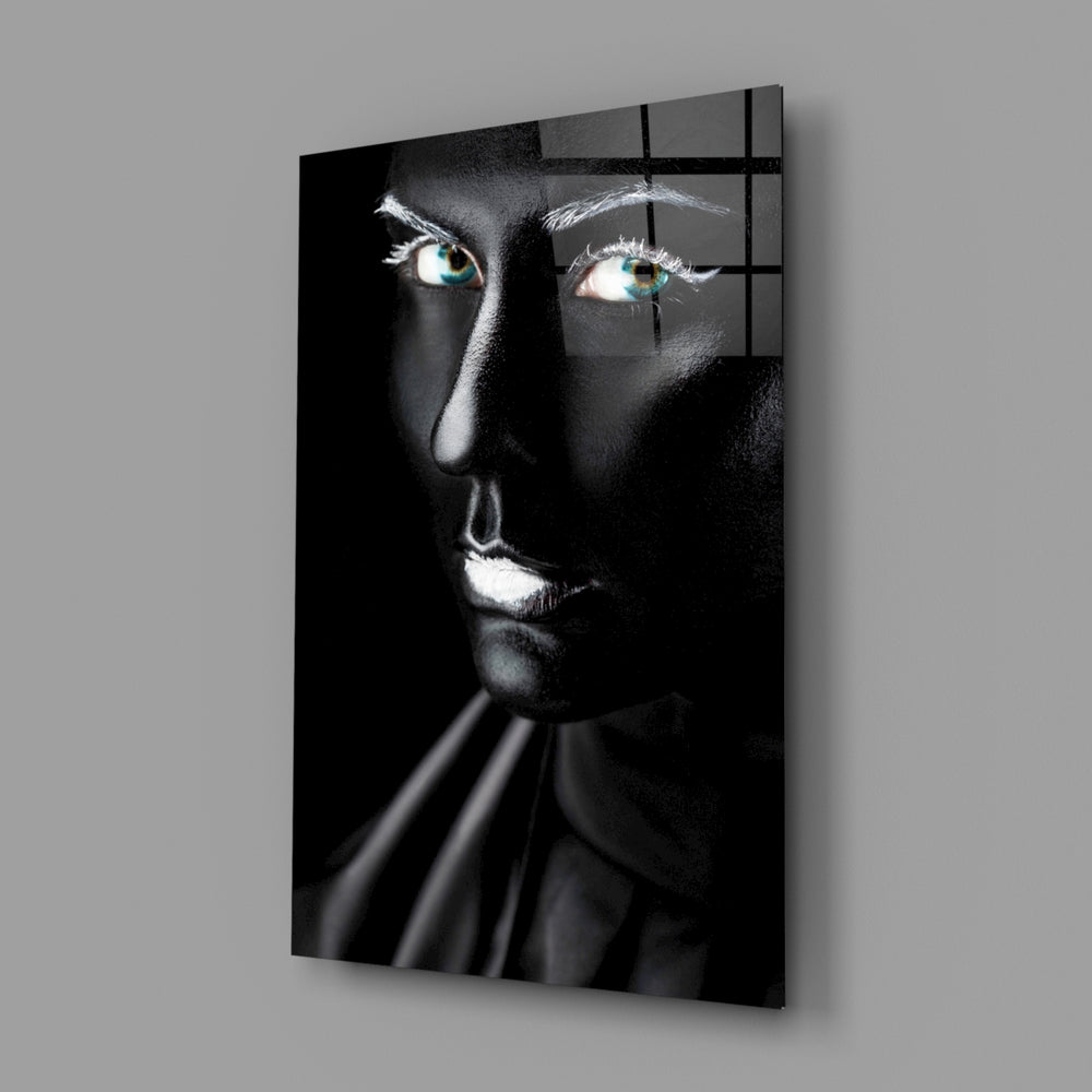 Turquoise-eyed portrait bringing surreal drama to a contemporary living space