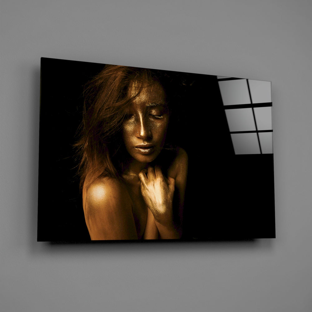 Copper-dust portrait bringing introspective warmth to a contemporary living space