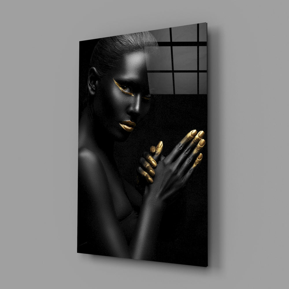Gold-tipped portrait bringing jewel-tone restraint to a contemporary living space