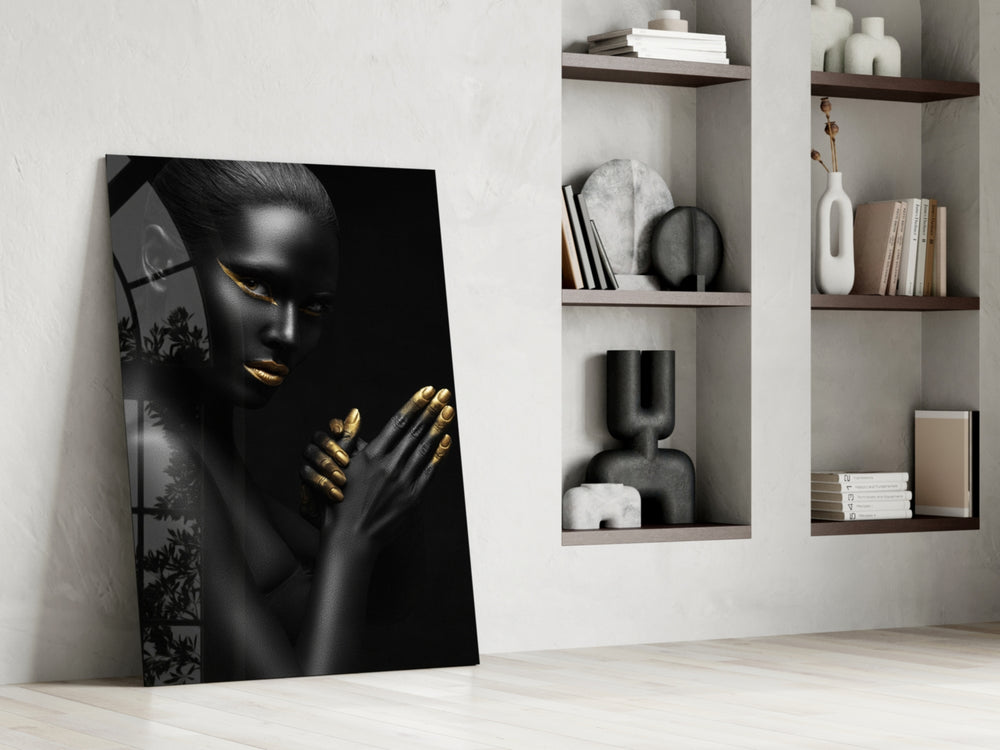 Woman glass print enhancing a hallway with gallery poise