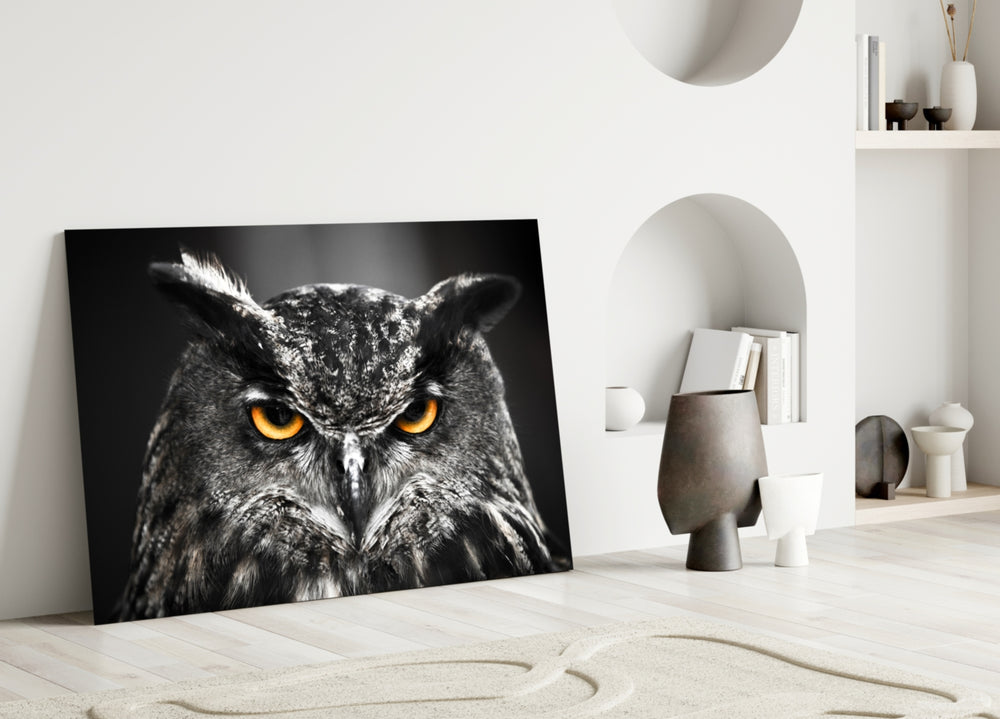 Owl panel adding sentinel presence to a hallway