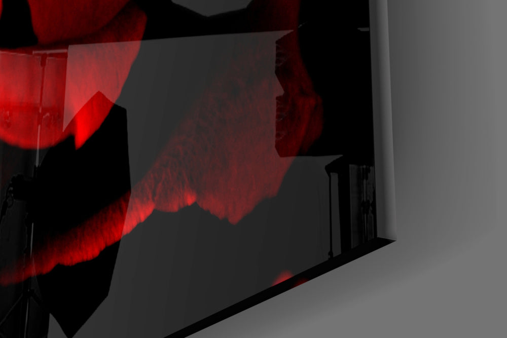 Red Rose artwork anchoring a hallway with romantic palette