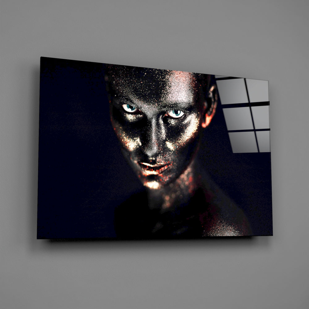 Copper-dust portrait bringing nocturnal glitter to a contemporary living space