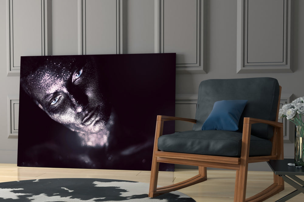 Woman glass print enhancing a dressing area with avant-garde grace