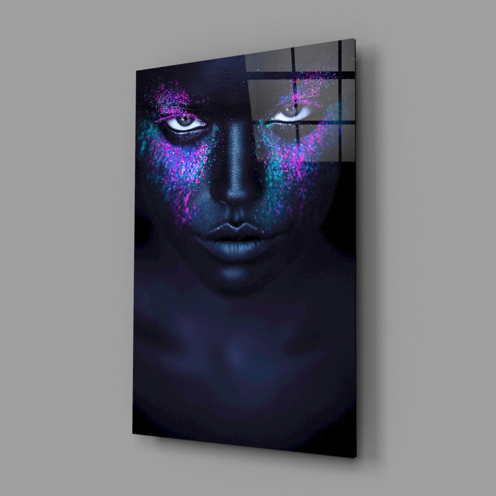 Pigment-burst portrait bringing cosmic color to a contemporary living space