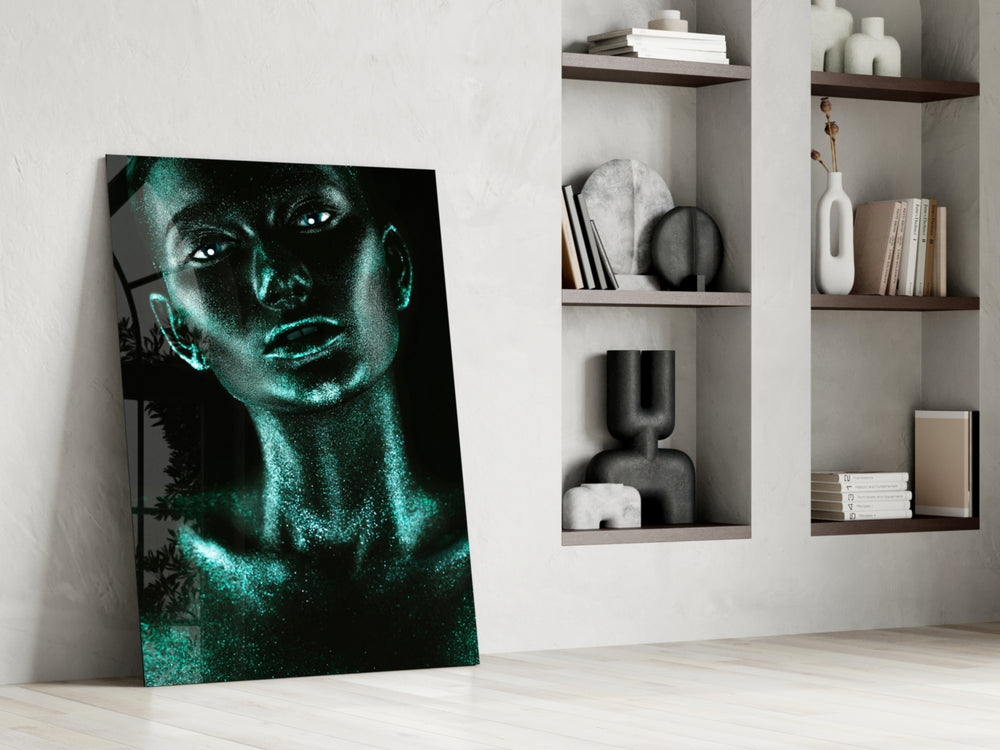 Woman glass print enhancing a bathroom with spa restraint