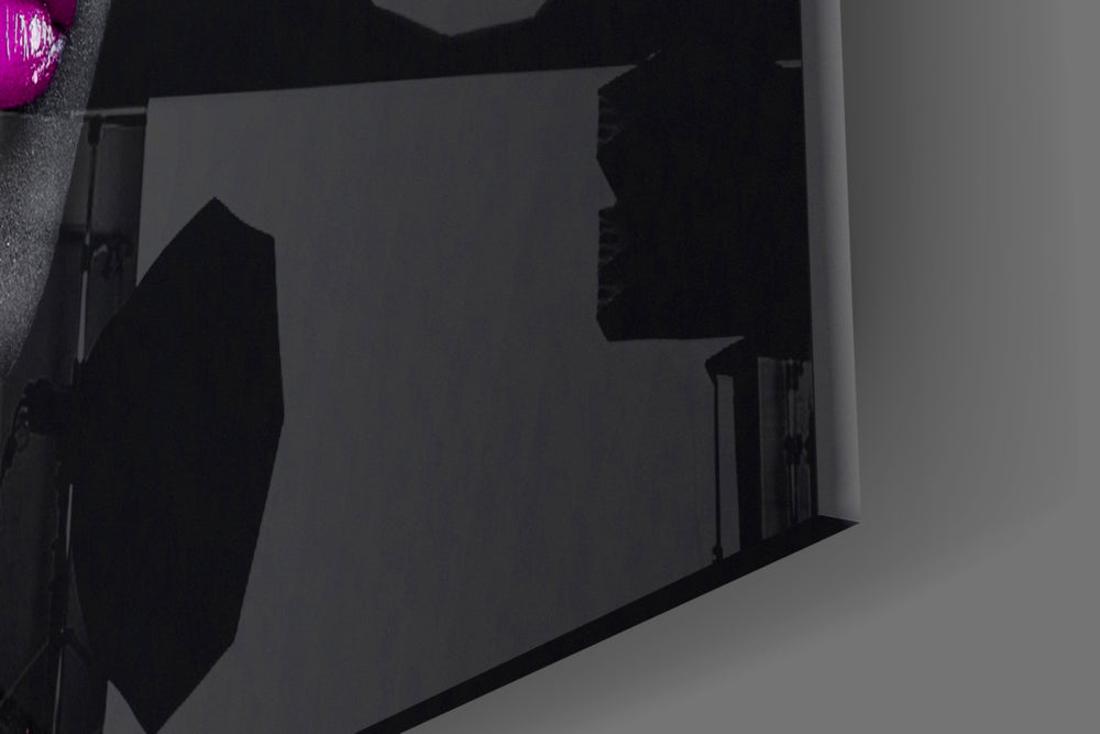 Woman artwork anchoring a hallway with after-dark palette