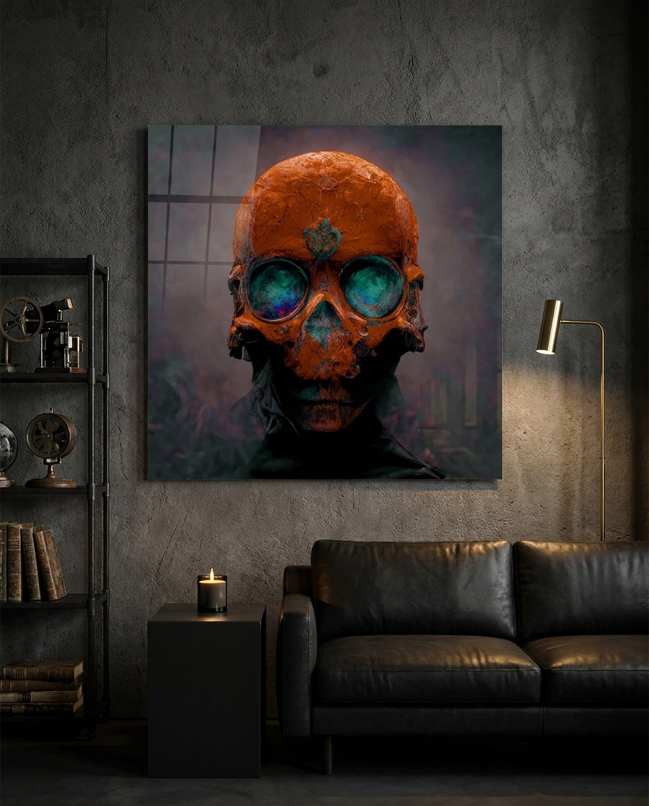 Orange Head Glass Wall Art || Designer Collection