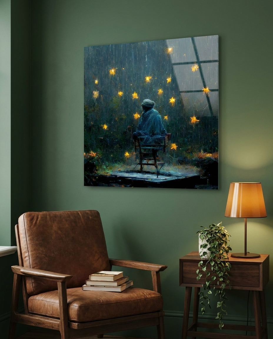 Raining Stars Glass Wall Art || Designer Collection