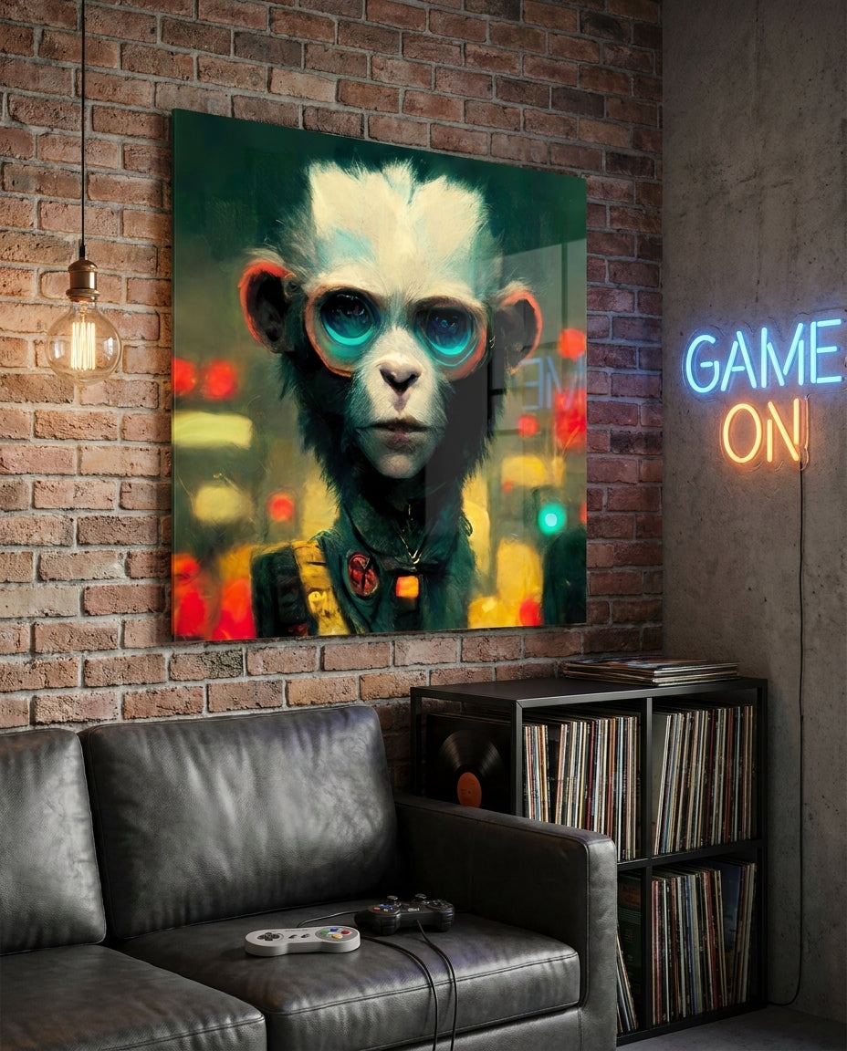 The Monkey Glass Wall Art || Designer Collection