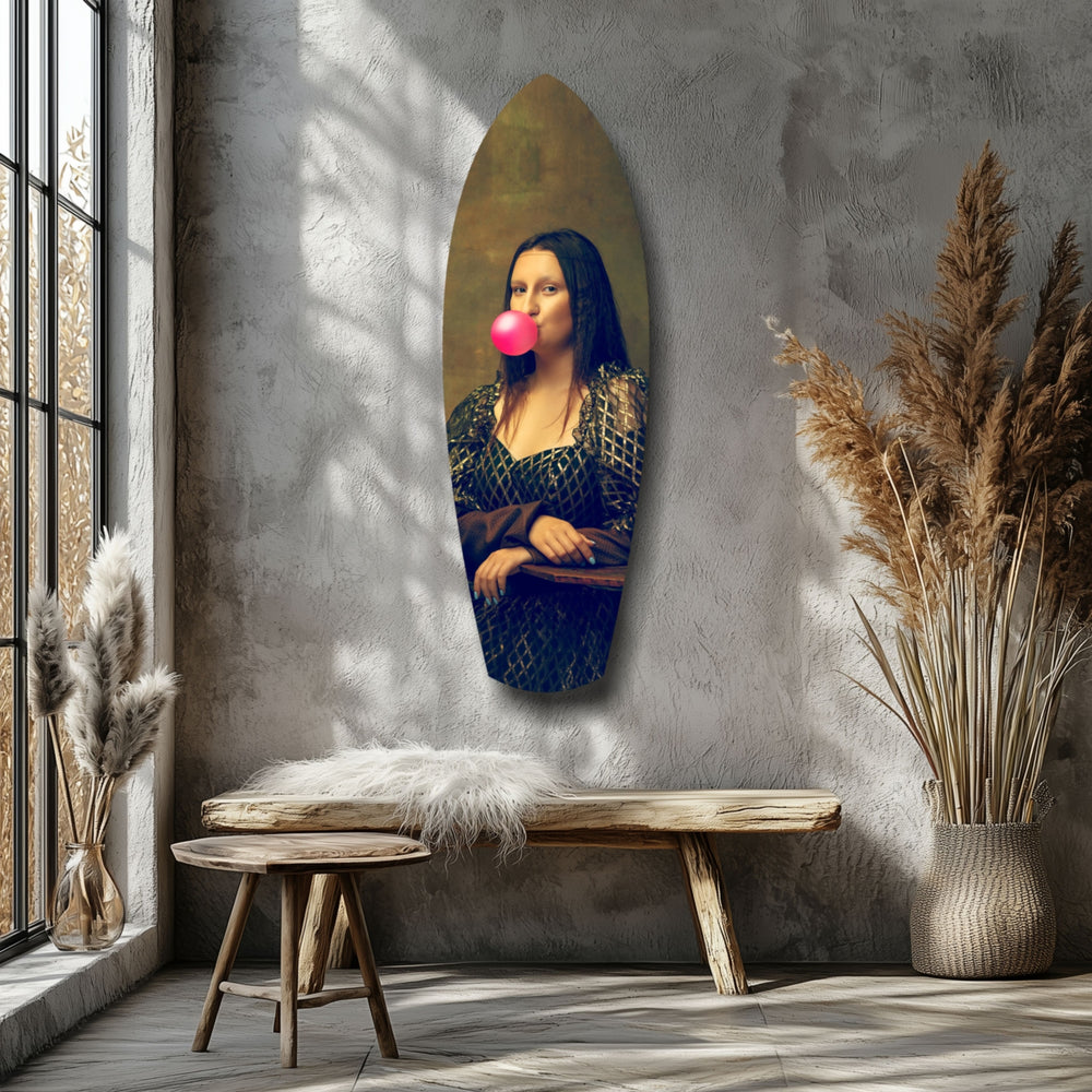 Renaissance Bubble Gum Pop Art Tempered Glass Wall Art.