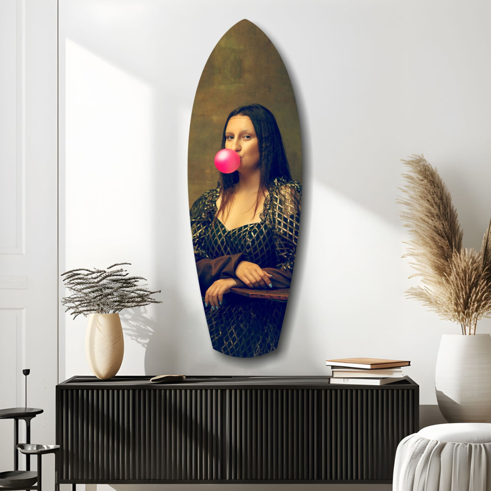 Renaissance Bubble Gum Pop Art Tempered Glass Wall Art.