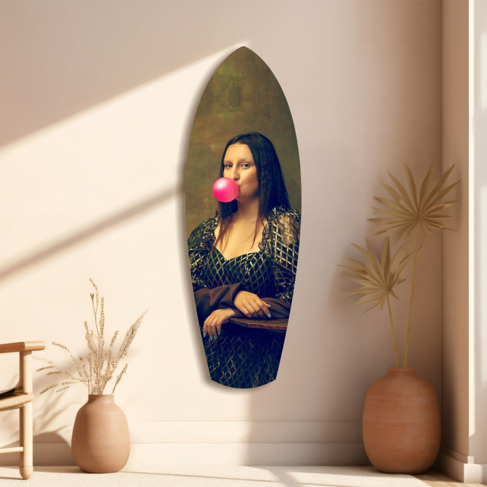Renaissance Bubble Gum Pop Art Tempered Glass Wall Art.