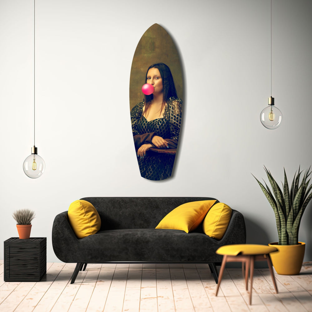 Renaissance Bubble Gum Pop Art Tempered Glass Wall Art.