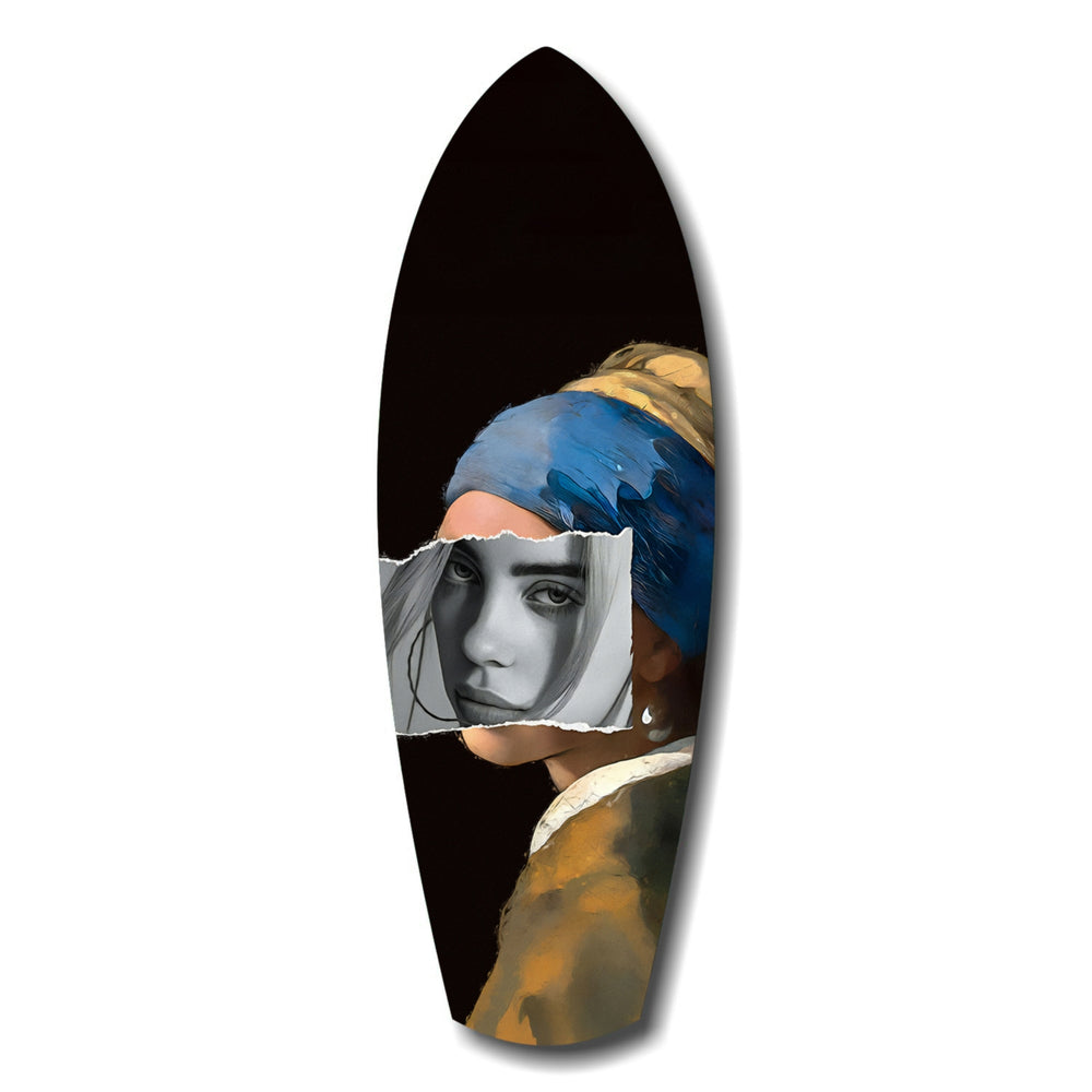 Pearl Earring Modern Renaissance Glass Wall Art.