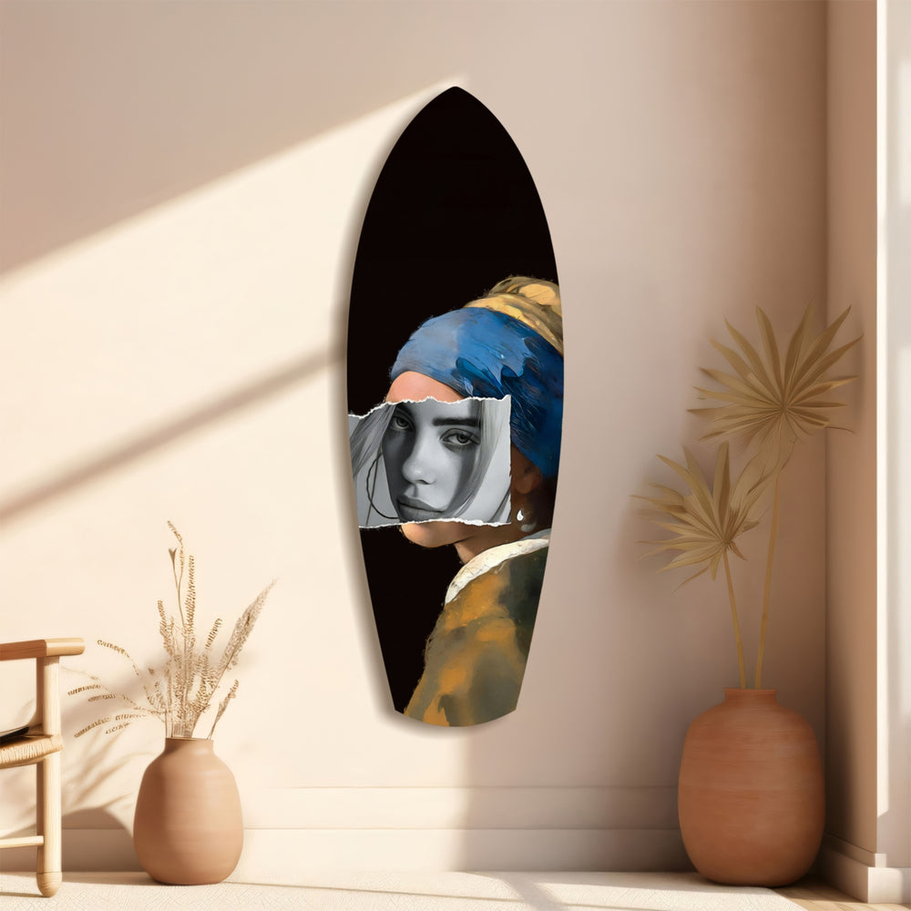 Pearl Earring Modern Renaissance Glass Wall Art.